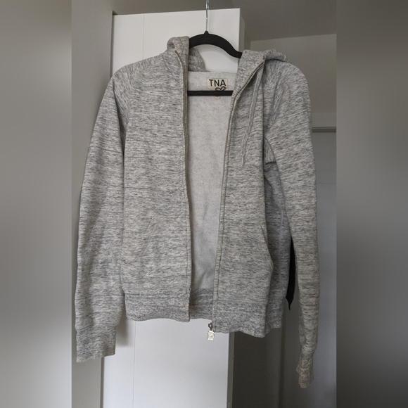 TNA Tops - TNA Zip Hoodie in Marble Grey